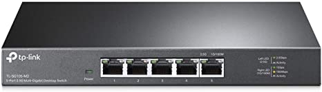 TP-Link TL-SG105-M2 | 5 Port Multi-Gigabit Unmanaged Network Switch, Ethernet Splitter | 2.5G Bandwidth | Plug & Play | Desktop/Wall-Mount | Fanless Metal Design | Limited Lifetime Protection