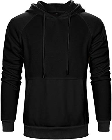 TOLOER Men's Hoodies Pullover Casual Solid Color Sports Outwear Sweatshirts