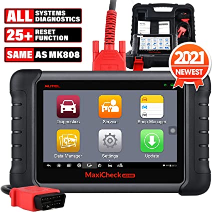 Autel Scanner MaxiCheck MX808 [Same as MK808] OBD2 Car Diagnostic Scanner, 2021 Newest with All System Diagnosis, 25  Maintenance Functions, Auto VIN, ABS Bleed, Oil Reset, EPB, DPF, BMS for US Market