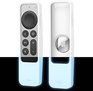 elago R5 Locator hülle Kompatibel mit Apple TV 4K Siri Remote 3. Generation (2022) und 2. Generation (2021) und Kompatibel mit Apple AirTag (Nachtglühendes Blau)