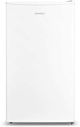 COMFEE' RCD115WH2 80 Liter Frigo Piccolo con Congelatore, Frigorifero Monoporta, adatto per casa, ufficio, Camera,Silenzioso, Temperatura Regolabile, Luce LED, Bianco