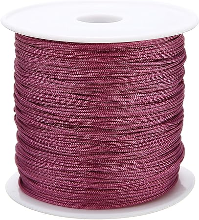 0.8mm Nylon Cord, Thread Chinese Knot Macrame Rattail Bracelet Braided String (Bean Paste Color)
