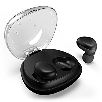 Wireless Earbuds Sanag Bluetooth Earphone Dual V4.2 Bluetooth Headphones with Built-in Mic and Charging Case Stereo Mini Headset Noise Cancelling for iPhone Samsung iPad Android(BLACK)