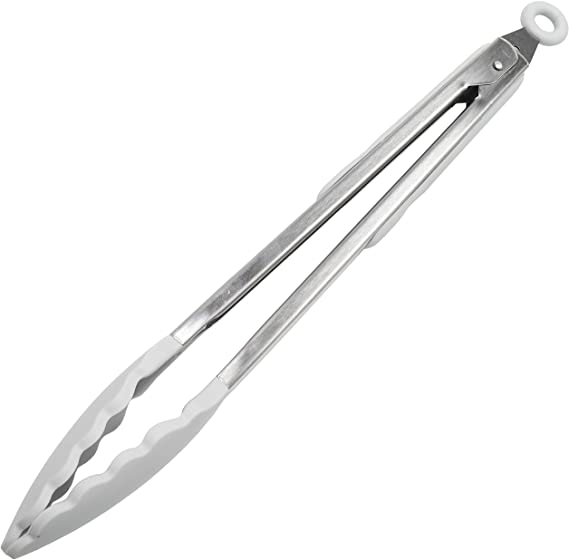 Chef Craft Premium Silicone Cooking Tongs, 12 inch, Gray