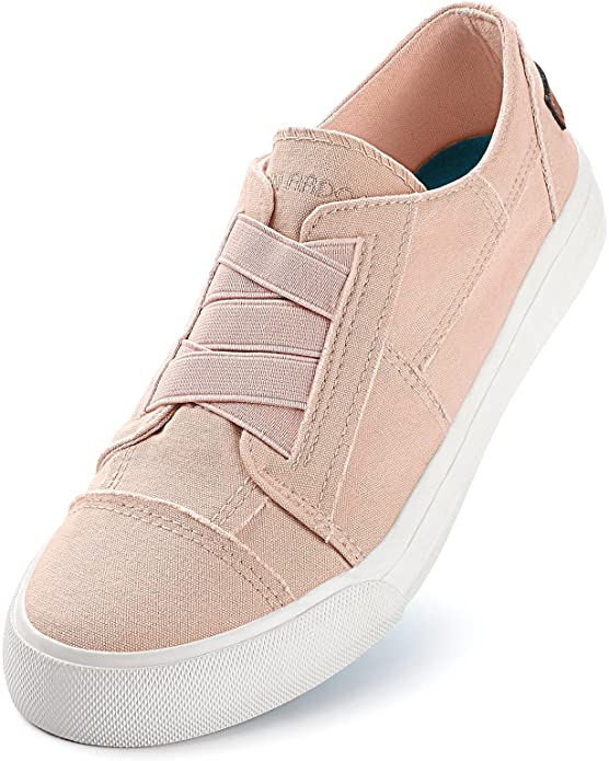 JENN ARDOR Women's Canvas Slip On/Lace up Sneakers Low Tops Fashion Flats Comfortable Casual Shoes for Walking