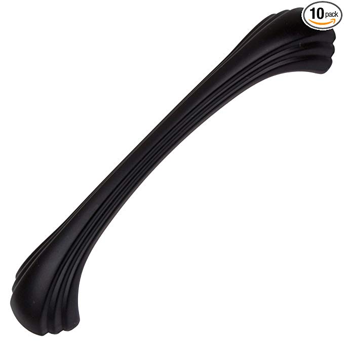 GlideRite Hardware 4048-MB-10 Shell Series Cabinet Pull, 10 Pack, 4.5", Matte Black