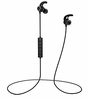 FREESOLO S11 Wireless Bluetooth 4.1 in-Ear Noise Isolating Sport Earbuds with Mic and Controller, Sweatproof, Designed for Driving, Jogging, and Gym. (Sleek Black)