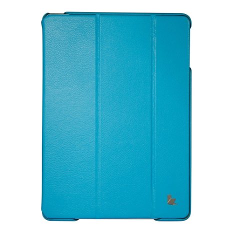 Jisoncase Executive Premium Leatherette Smart Cover Case for iPad Air, Blue (JS-ID5-01H40)