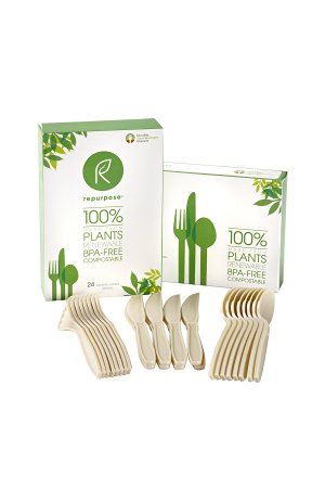 Repurpose 100% Compostable Plant-Based High Heat Utensils Combo Set (480 Count)