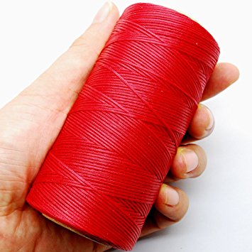 284yrd red Leather Sewing Waxed Thread 150D 1mm Leather Hand Stitching 125g