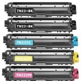 Clearprint TN221  TN225 Compatible Toner Cartridge Replacement for Brother TN221 TN225 2 Standard Yield Black 1 Cyan 1 Yellow 1 Magenta 5-Pack