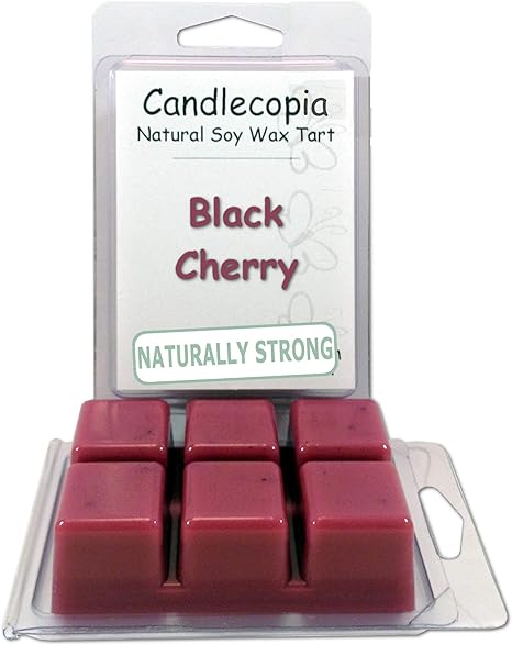Candlecopia Black Cherry Strongly Scented Hand Poured Vegan Wax Melts, 12 Scented Wax Cubes, 6.4 Ounces in 2 x 6-Packs