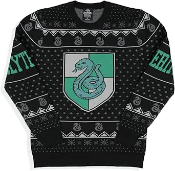 Harry Potter Men's House Crests Ugly Christmas Sweater - Gryffindor, Slytherin, Ravenclaw, Hufflepuff Available