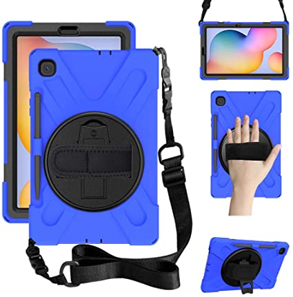 ZenRich Galaxy Tab S6 Lite Case 10.4", P610/P615 Case with S Pen Holder zenrich Heavy Duty Shockproof Rugged Case with Stand Hand Strap and Shoulder Belt for Galaxy Tab S6 Lite 10.4 inch 2020-Blue