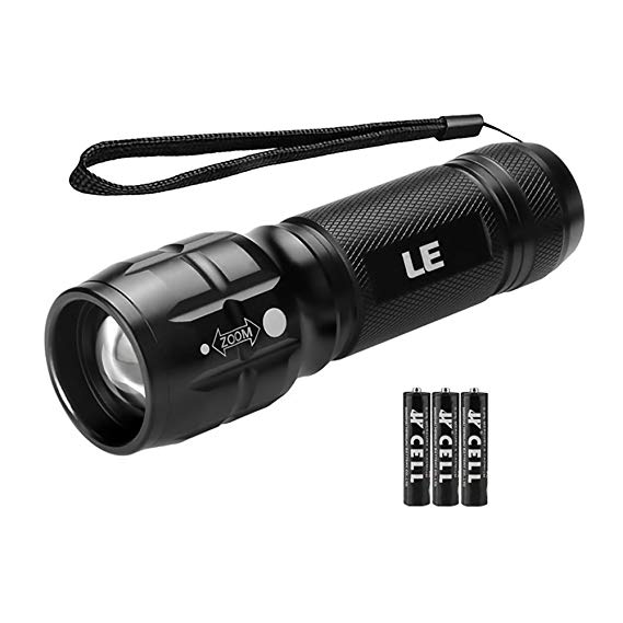 LE CREE LED Adjustable Focus Mini Tactical Flashlight Torch, Zoomable, Small Flashlight, Super Bright, Batteries Included (1 pack)