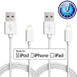 Apple MFI Certified Nocobot TM 2 Pack 10ft Extended Extra Long 8 Pin Lightning to USB Charger for iPhone 6 6 Plus iPhone 6s 6s Plus iPhone 5 5s 5c iPod Touch 5 Nano 7 and iPad 4 Air Mini