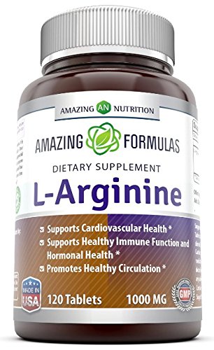 Amazing Nutrition L-arginine 1000 Mg 120 Tablets - Supports Circulation and Muscles - Supports Cardiovascular Health - Conditionally Essential Amino Acid - Pharmaceutical Grade (Usp)