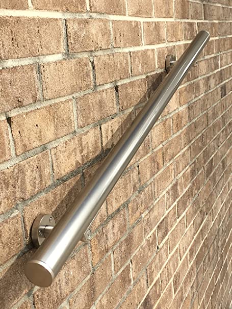 Anodized Handrail Aluminum Stairs Kit Stainless Steel Look 3 Ft and 1.6"diam