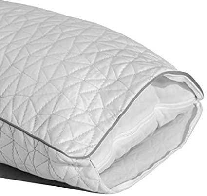 Coop Home Goods - Cooling Pillowcase for Hot Sleepers - Lulltra Cool Technology - Bamboo Derived Viscose Rayon and Jacquard - Smooth Breathable Both Sides Pillow Case Hidden Zipper (Queen)