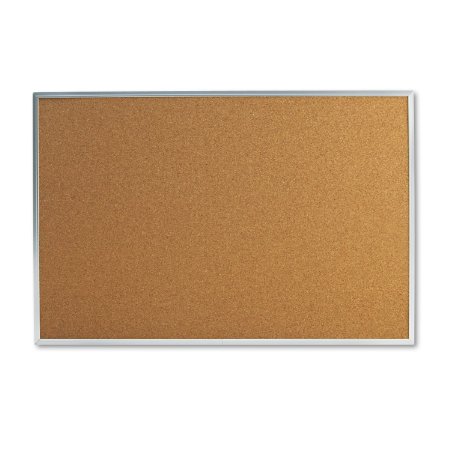 Universal 43613 Bulletin Board, Natural Cork, 36 x 24, Satin-Finished Aluminum Frame