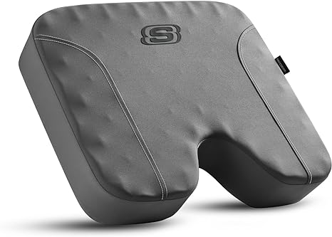 Skechers™ Memory Foam Seat Cushion with 3D Duplex Chinlon Cover, Ultimate Premium Coccyx Cushion for Tailbone Pain - Gray Seat Pad for Car, Office Chair, Wheelchair - Sciatica & Back Pain Relief