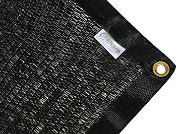 E.share Best Quality 40% UV Shade Cloth Black Premium Mesh Shadecloth Sunblock Shade Panel 12ft x 6ft
