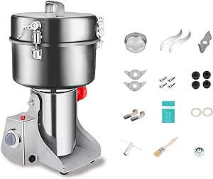 ExGizmo Swing Grain Mill 2500g,Electric Grain Grinder,Stainless Steel Grain Mill Grinder 4500W,High-speed Spice Herb Grinder Commercial Superfine Machine Dry Cereals Pulverizer 110V