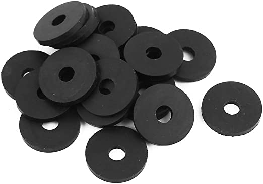 sourcingmap Rubber Flat Washers 18mm OD 5mm ID 2mm Thickness for Faucet Pipe Water Hose, Pack of 20