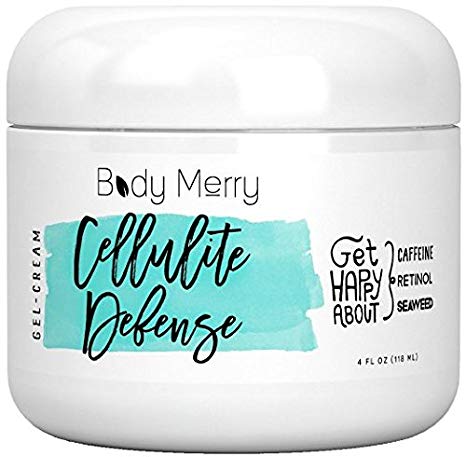 Caffeine Activated Cellulite Cream For Firming - The Only Gel With Stimulating Ingredients Like Retinol  Seaweed to Boost Circulation While Toning Uneven Skin - GetHappyAboutYourSkin by Body Merry