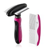 TaoTronics Pet Grooming Brush Pet Rake Pet Comb 3 in 1 Tool Kit for Small Medium and Large Dogs and Cats Deshedding Tool with Double Sided Teeth Gently Removes Loose Undercoat Mats and Tangled Hair