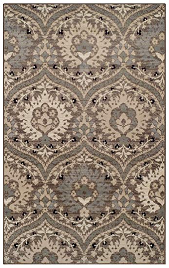 Superior Elegant Augusta Area Rug, Floral Scalloped Contemporary Pattern, 9’ x 12’, Light Blue