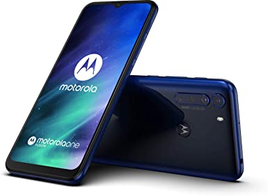 Motorola One Fusion (128GB, 4GB) 6.5", 48MP Quad Camera, 5000mAh Battery, Dual SIM GSM Unlocked Global 4G LTE (T-Mobile, AT&T, Metro) International Model XT2073 (Ocean Blue)