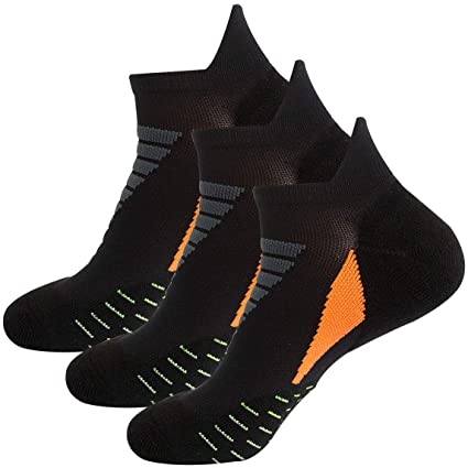 Alanfox Men's Sport Running Socks(3 Pairs) - Low Cut Ankle Athletic Socks with Heel Tab, Cushion Sole