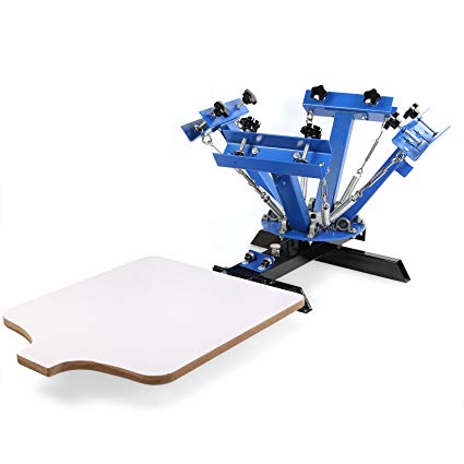 VEVOR Screen Printing Machine 4 Color 1 Station Silk Screen Printing Machine 17.7x21.7Inch Screen Printing Press for T-Shirt DIY Printing Removable Pallet (4 Color 1 Station)