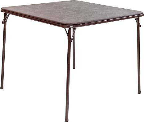 Flash Furniture Folding Card Table - Brown Foldable Card Table Square - Portable Table with Collapsible Legs