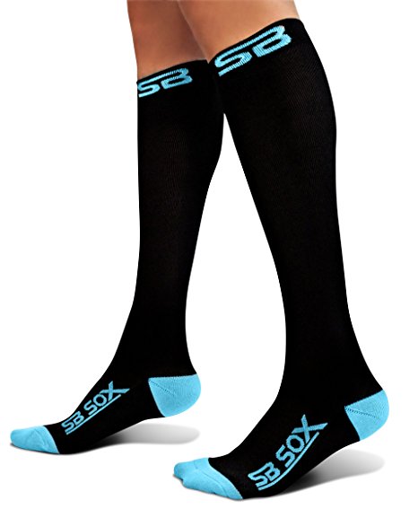 SB SOX Compression Socks (20-30mmHg) for Men & Women - PREMIUM Design Ideal for Everyday Use, Running, Pregnancy, Flight, Travel, Nursing. Boost Stamina, Circulation, Recovery - Includes FREE E-Book!