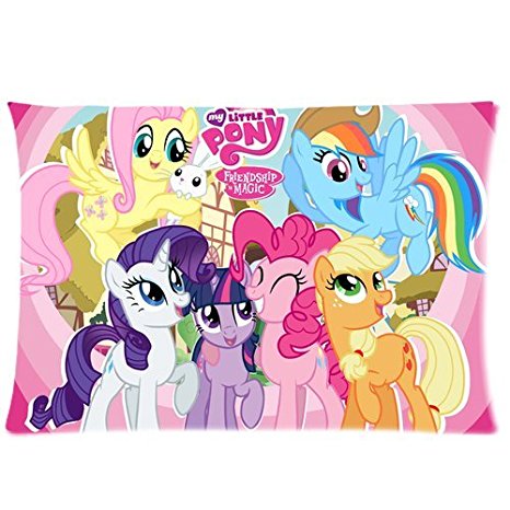 Hasbro Funny Cute Pink My Little Pony:Friend Is Magic Lovely Standard Zippered Pillowcase Cover 20"x30" inch (50X76cm)-Two Sides