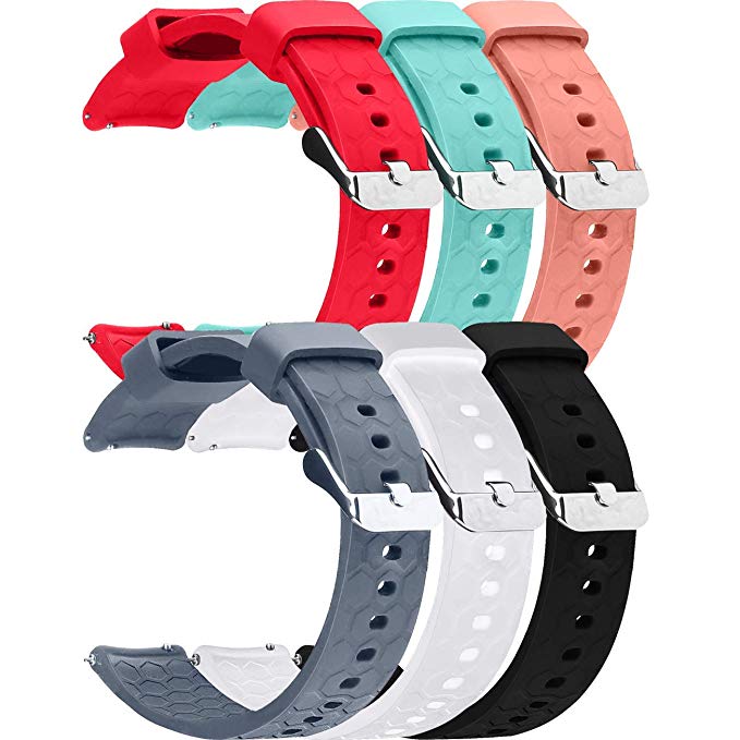 6pcs 20mm Replacement Silicone Bands for Amazfit Bip Smartwatch