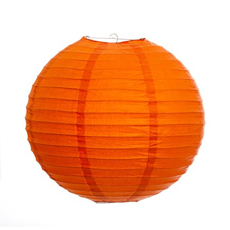 Koyal 24-Inch Paper Lantern, Mango Orange