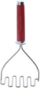 KitchanAid - Classic Potato Masher, Heavy Duty Stainless Steel Fruit & Vegetable Masher (Red)