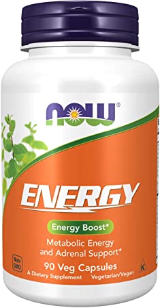 NOW Supplements, Energy Dietary Supplement (lncludes B Vitamins, Green tea, Panax Ginseng and Rhodiola), 90 Capsules