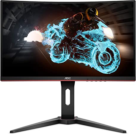 AOC C24G1A 24" Curved Frameless Gaming Monitor, FHD 1920x1080, 1500R, VA, 1ms MPRT, 165Hz (144Hz supported), FreeSync Premium, Height adjustable Black