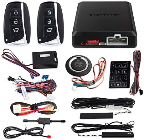 EASYGUARD EC002-HY-NS Smart Key PKE car Alarm System with keyless Entry Remote Engine Start Stop Engine Start Stop Button Touch Password keypad Shock Alarm Warning