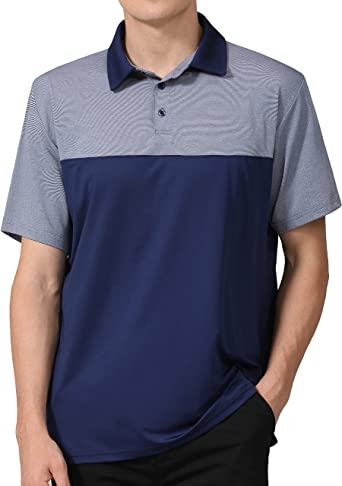 AUANZOCO Mens Quick Dry Golf Shirts for Men Short-Sleeve Casual Polo Shirt