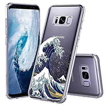 Galaxy S8 Plus Case, Galaxy S8 Plus Clear Case, MOSNOVO Tokyo Wave Pattern Clear Design Printed Transparent Plastic Hard Case with TPU Bumper Protective Case Cover for Samsung Galaxy S8 Plus (2017)