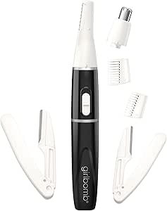 Conair GIRLBOMB All-in-1 Facial Hair Trimmer for Women - 9 Piece Kit with 2 Dermablades - Perfect for Face, Ear/Nose and Eyebrows - Battery-Powered