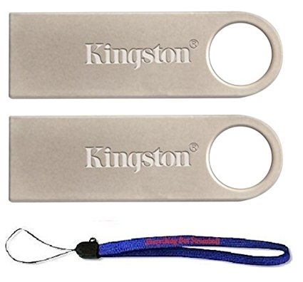 Kingston Digital DataTraveler SE9 16GB USB 2.0 (DTSE9H/16GB) 16GB (2 pack) Flash Drive Jump Drive Pen Drive - w/ (1) Everything But Stromboli (TM) Lanyard