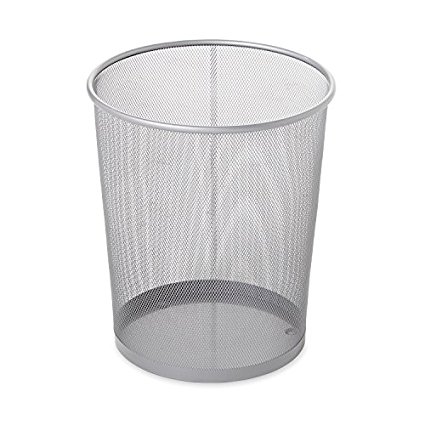 Rubbermaid Commercial Products FGWMB20SLV Mesh Wastebasket, Round, 5 gal, Silver