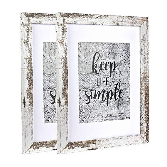 HomeMe 11x14 Picture Frame 2-Pack Made of MDF Wood for Table-Top Display and Wall Mounting Photo Frame White