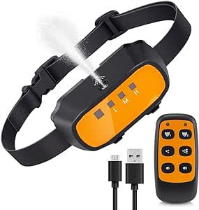 Citronella Dog Collar with Remote, Auto Citronella Bark Collar with Spray Beep Training Modes, Citronella Spray Collar with 3 Spray Levels Rechargeable Effective to Train 2 Dogs